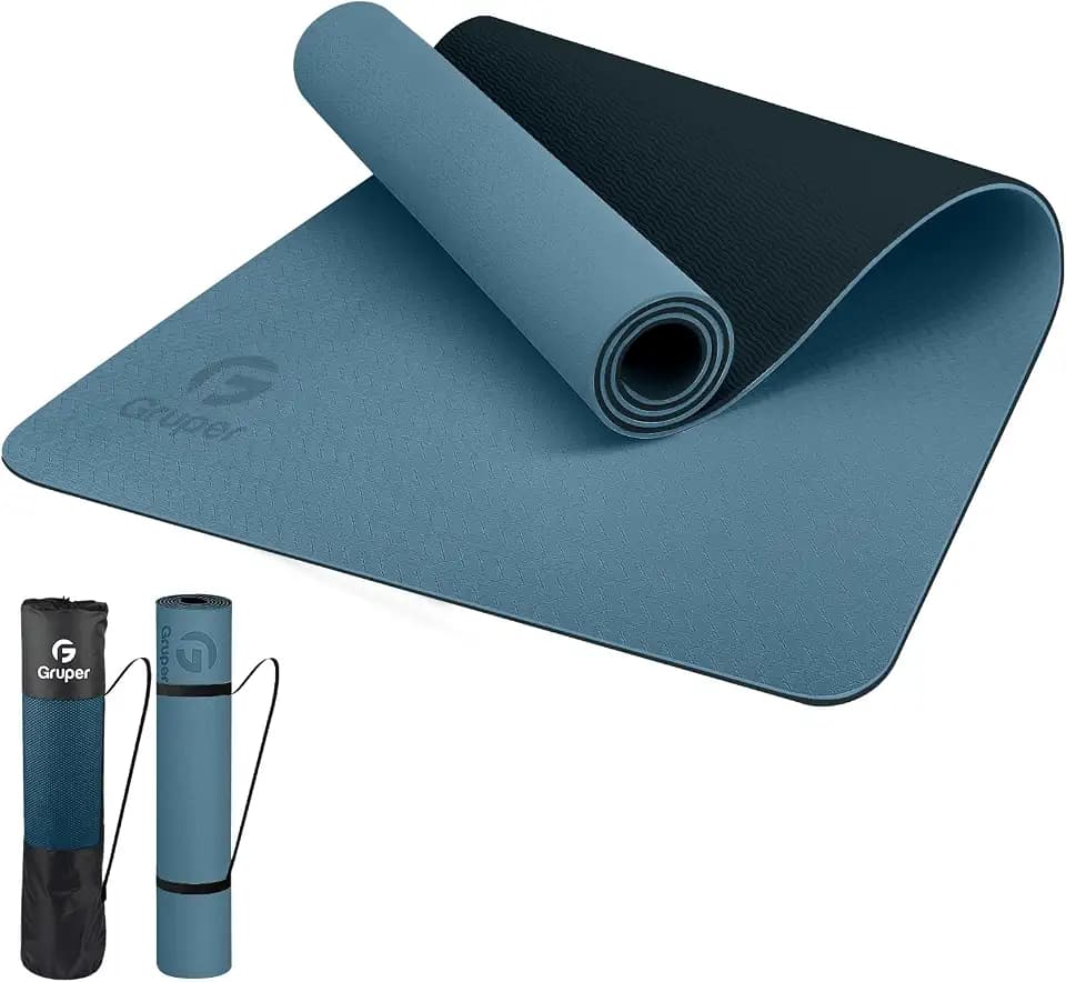 Gruper Yoga Mat Non Slip, Eco Friendly Exercise Mat with Carrying Strap