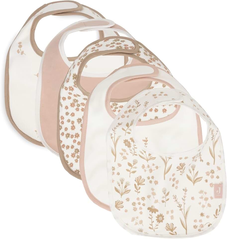 Jollein Lätzchen Baby - Bloomy - 5er Pack - Lätzchen Wasserdicht - Mit Klettverschluss - Babylatz - Sabberlätzchen Baby