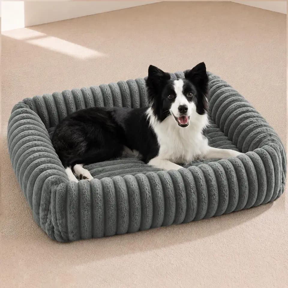 FURTIME Washable Dog Bed Medium Size Dog, Foam Pet Bed 30"