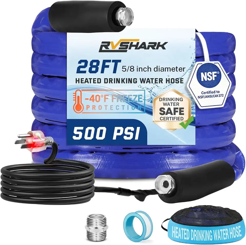 Heated Water Hose for RV, 28FT, -40℉ Freeze Protection