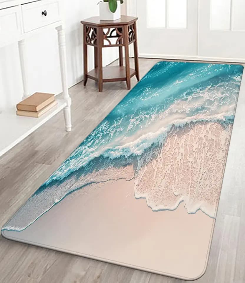 Non Slip Bath Mat Sponge Foam for Bathroom Beach Style 72x24 in