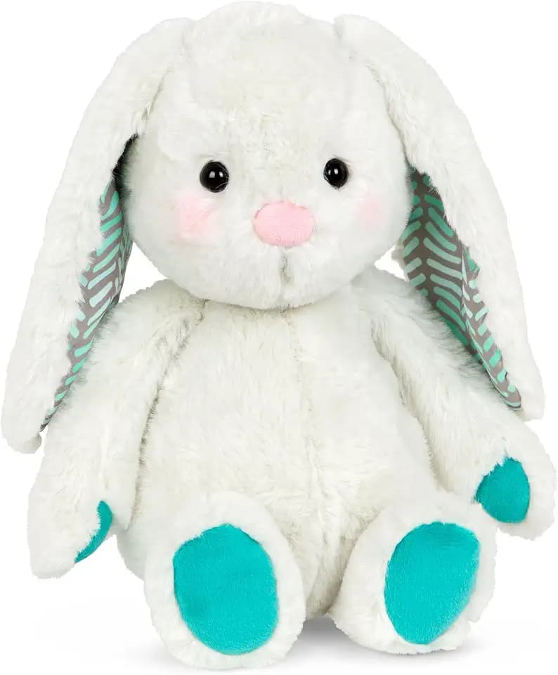 B. toys Happyhues Peppy-Mint Bunny Stuffed Animal, Washable, Ice Grey Bunny