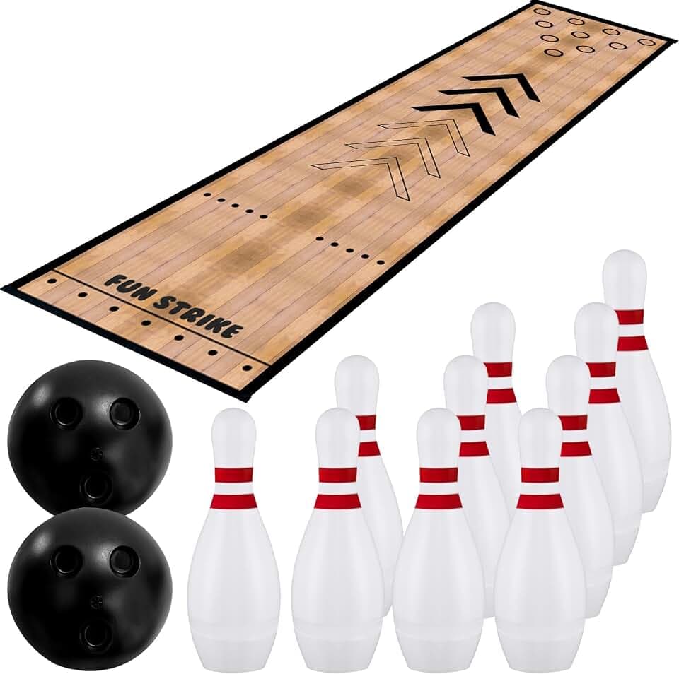 KEAGAN Mini Bowling Set, Full Bowlingbahn Spiele Spielzeug, Indoor Outdoor Home Bowling Set, Bowlingbahn Set mit Bowlingbahn, Bowlingstifte & Ball, Bowlingspiele Set für Sport Interaktion Freizeit