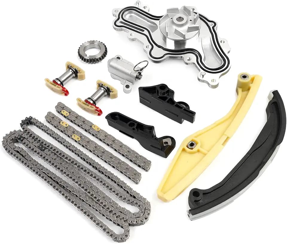 BHB Engine Timing Chain Kit with Water Pump Compatible with Ford F-150 F150 Edge Explorer Taurus Police Flex Lincoln MKS MKZ MKX 3.5 3.7 L 2011-2019 Replace For 125-3340 BL3Z-6268-A AT4Z-6268-A