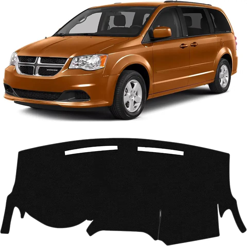KUST Black Dash Cover for Dodge Grand Caravan 2011-2020(SE,SXT,GT)/Chrysler Town & Country 2011-2016 Polyester Dashboard Cover Non-Slip Center Console Dash Cover Accessories for Grand Caravan