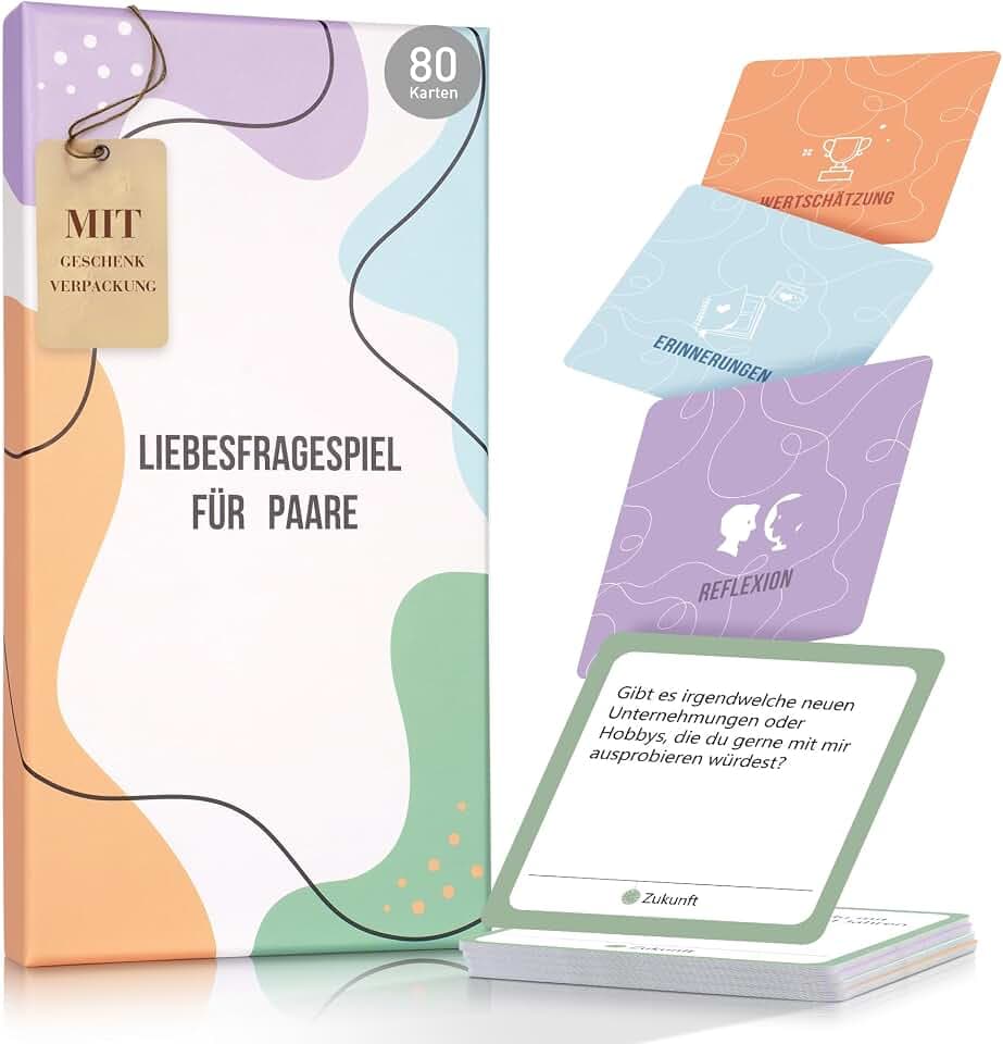 Legezon Gesprächskarten für Paare – 80 Fragen für mehr Nähe & echte Gespräche, Beziehung stärken, Paarspiel für 2, Geschenk für Valentinstag & Jahrestag