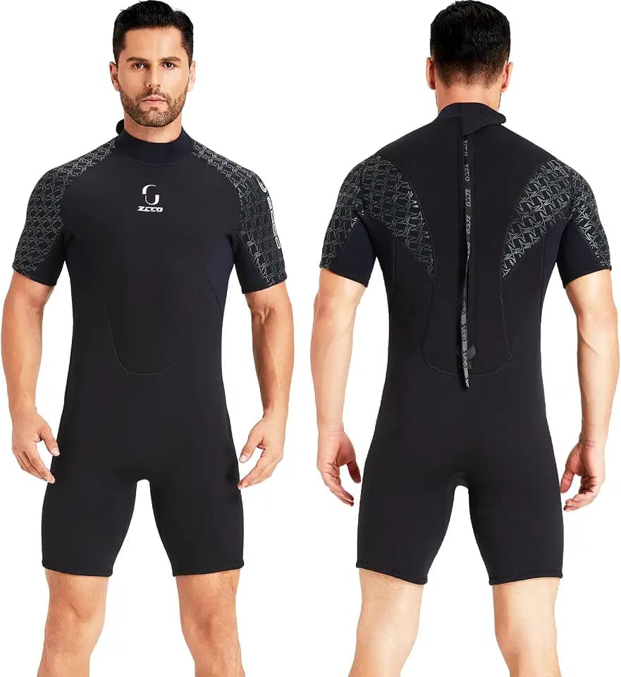 ZCCO Neoprenanzug Damen Herren 3 mm Shorty Kurzarm für Tauchen & Surfen