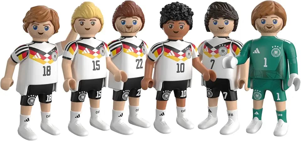 PLAYMOBIL | DFB | WM Sammel Set 2 | Fußball-WM mit Kai Havertz, Jamal Musiala, David Raum, Maximilian Mittelstädt, Nico Schlotterbeck & Torwart | 210450