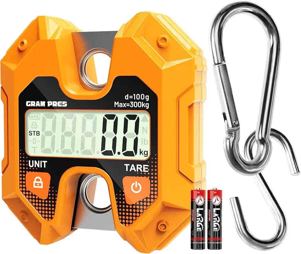 GRAM PRES Digitale Hängewaage 660LB/300KG, Handheld Mini Kranwaage