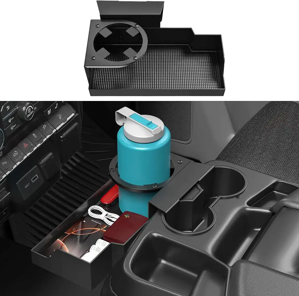 Heavy Duty Metal Truck Console Organizer - No Drill Installation