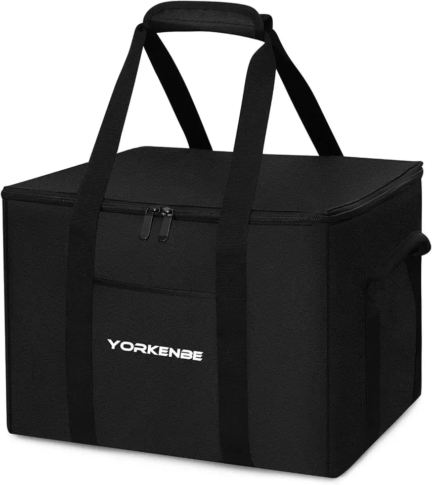 Camping Organizer, 35L wasserdichte extra große Campingtasche mit stabilem Boden, Campingtasche mit Fächern und Zip-Deckel, Outdoor-Camping und Wandern Küchenutensilien Organizer