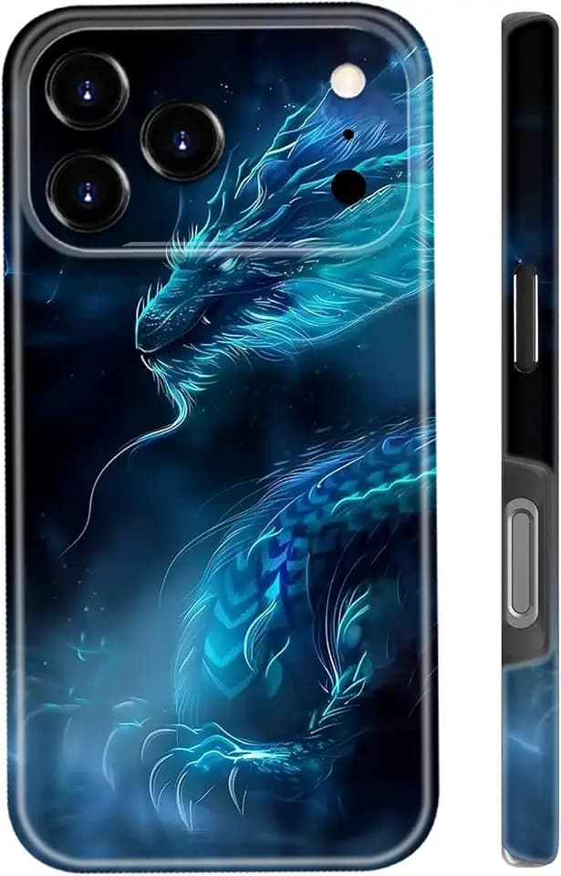 Shockproof Phone Case for Apple iPhone 16 5G,A Blue Dragon