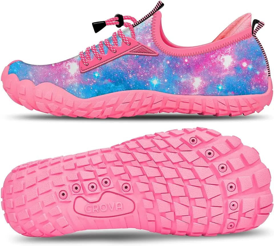 CROVA Built-in Heel Grip Kids Water Shoes for Boy Toddler Girl Wide Toe Box