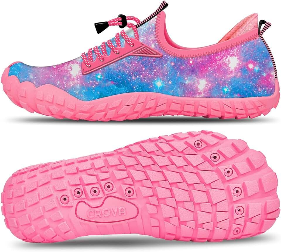 CROVA Built-in Heel Grip Kids Water Shoes for Boy Toddler Girl Wide Toe Box