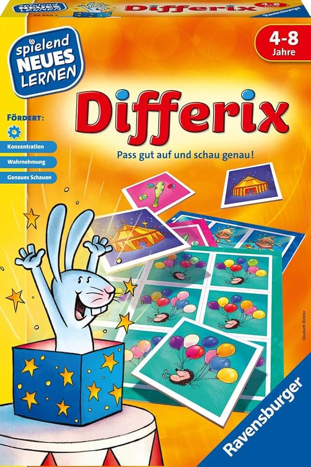 Ravensburger Kinderspiel Differix - Lernspiel ab 4 Jahre | Spiel für 1-4 Spieler, Spielend Neues Lernen, Geschenk für Jungen und Mädchen