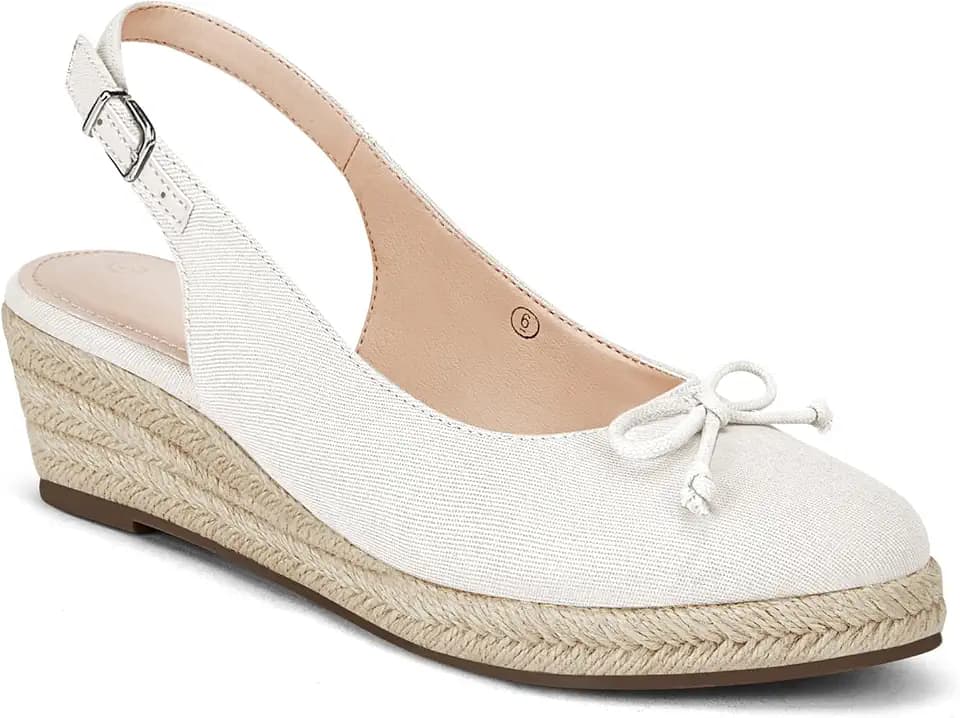 Womens Closed Toe Espadrilles Wedges Shoes Platform Slingback Mid Low Heel Canvas Bow Dress Sandals