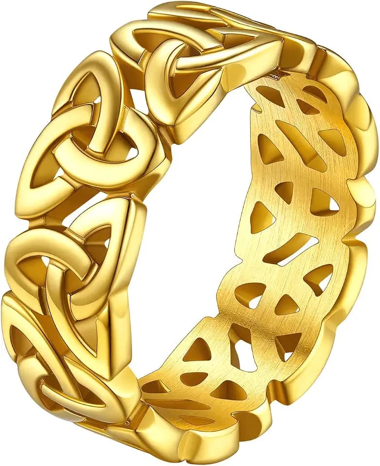 FaithHeart Celtic Knot Wedding Band Rings Irish Jewelry for Women Men