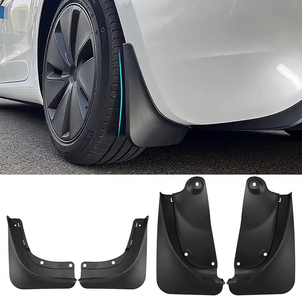 Model Y Mud Flaps for Tesla Model Y Accessories 2024 - Mud Flaps No Drilling Required - All Weather Mud Guards Mudflaps for Tesla Model Y 2024-2020