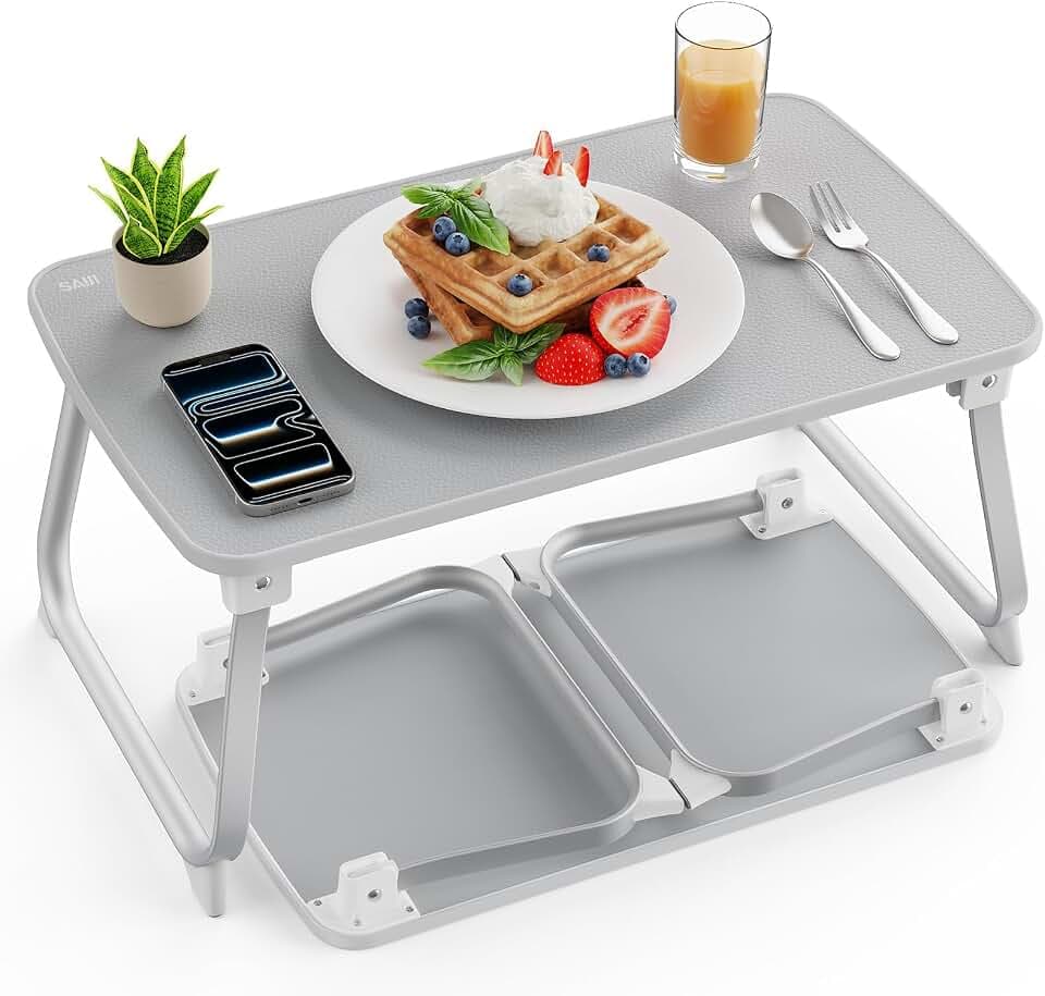 SAIJI Laptop Bed Tray Table,Lap Desk with U-Shaped Lock for Stability