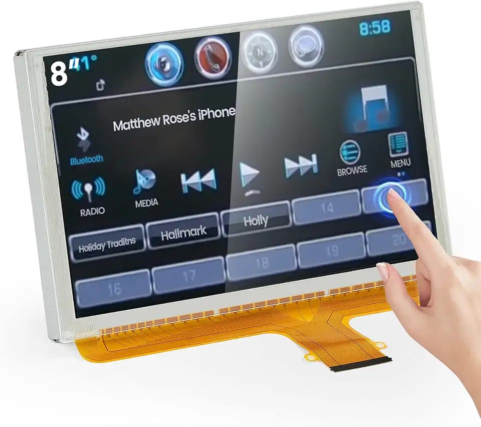 8" Touch Screen of LCD Digitizer Navigation Radio Replacement for Chevy GMC, 2014-2018 Silverado Sierra, 2015-2019 Tahoe Yukon Suburban Colorado Canyon, 2017-2019 Acadia Terrain Replace #DJ080PA-01A