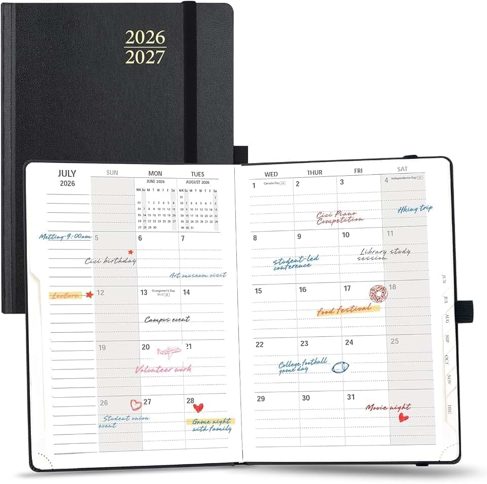 POPRUN Monthly Planner 2026-2027, 6.25" x 8.5", Academic Calendar Book
