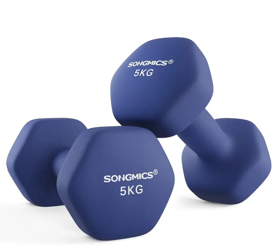 SONGMICS 2 Stück Hexagon Hanteln mit Neoprenbeschichtung für Krafttraining, Fitness, Zuhause