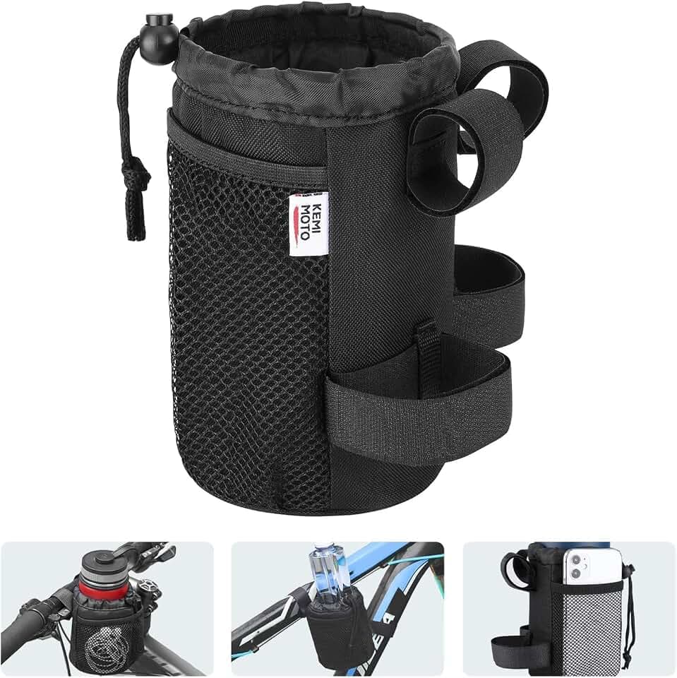 Kemimoto Fahrrad Flaschenhalter, Getränkehalter Fahrrad, Wasserflaschenhalter, Getränkehalter für Kinderwagen, Trinkflaschenhalter Fahrrad mit Netztaschen für MTB, Folding, 2 Stück