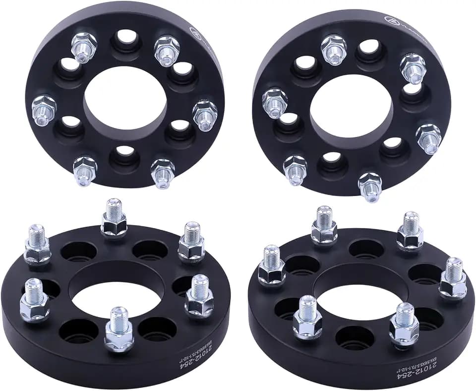 4X Black 6x135 to 6x5.5 Wheel Adapters 1 Inch with M14x2.0 Studs