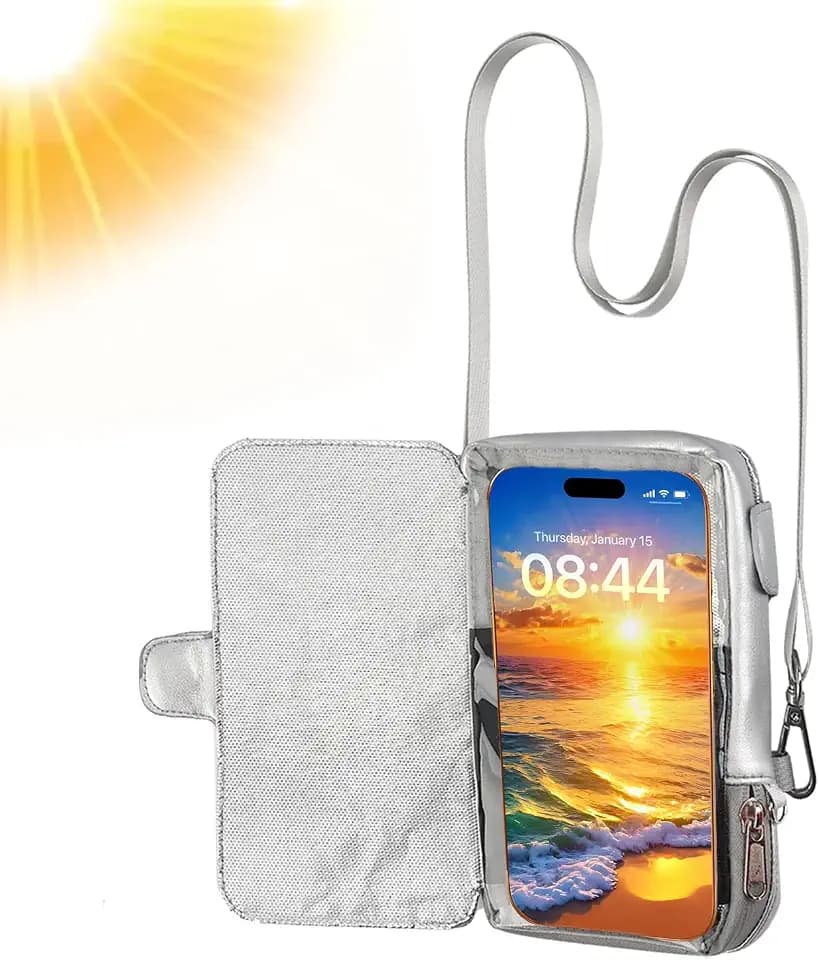 Touchscreen Insulated Phone Pouch with Lanyard with Camera Window