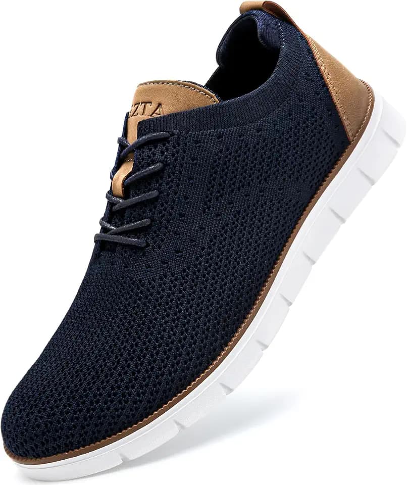 LEZTA Schuhe Herren Anzugschuhe Sneaker Oxfords Business Mesh Stoff Atmungsaktiv Sportschuhe Tennisschuhe Walkingschuhe Komfortabel