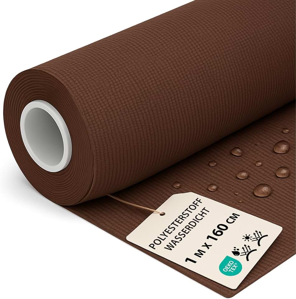 Polyesterstoff wasserdicht Stoff Meterware 1 m x 160 cm - markisenstoff markisenstoffe canvas und polsterstoff möbelstoff futterstoff segeltuch und vorhangstoff Braun oeko-tex-zertifikat