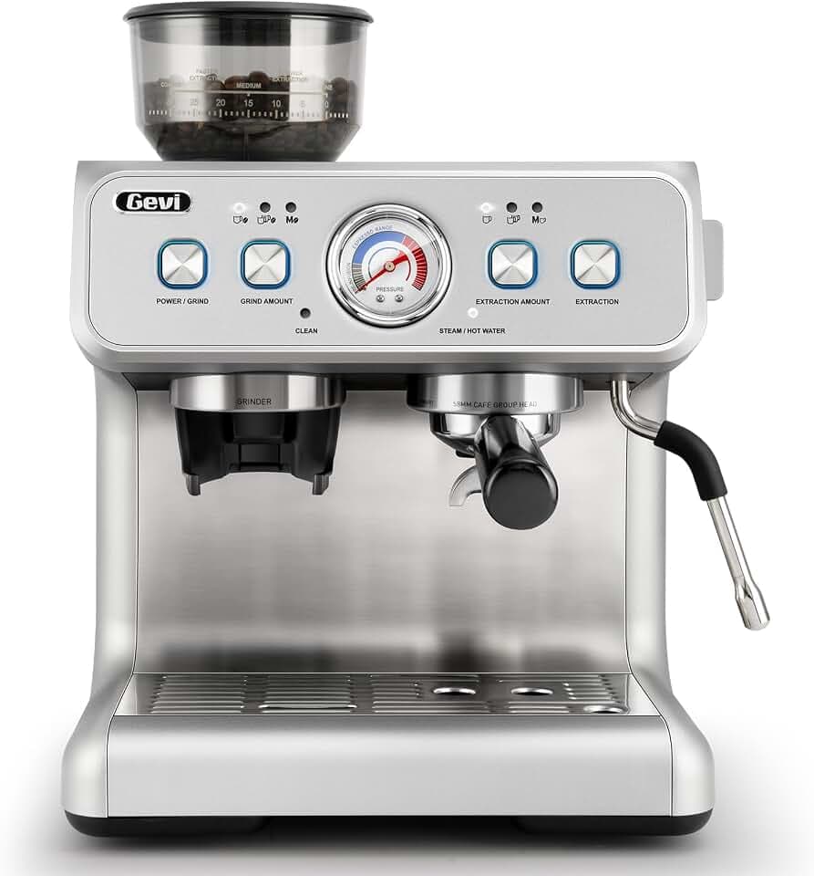 Gevi Dual Boiler Espresso Machine With Grinder & 58mm Portafilter