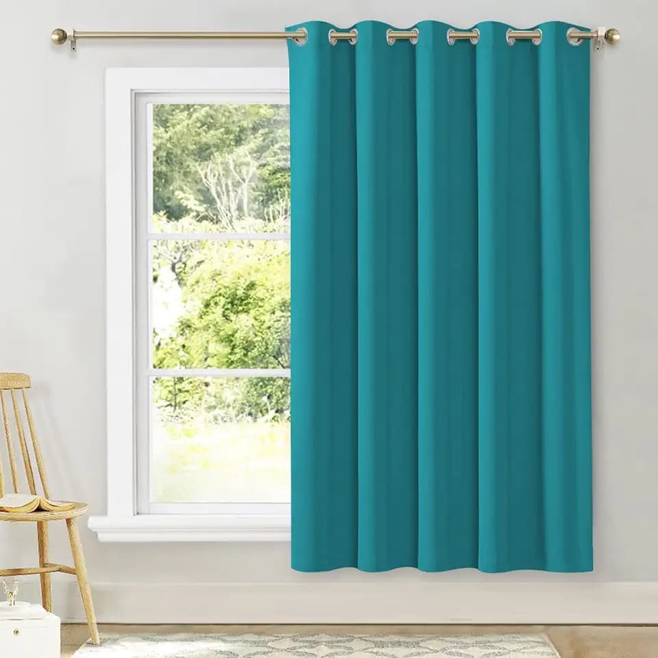 NICETOWN Room Darkening Curtains for Bedroom, Peacock Teal Thermal Insulated Drapes 72 inches Long for Office, Loft, Guestroom (1 Panel, 70" Wide per Panel)