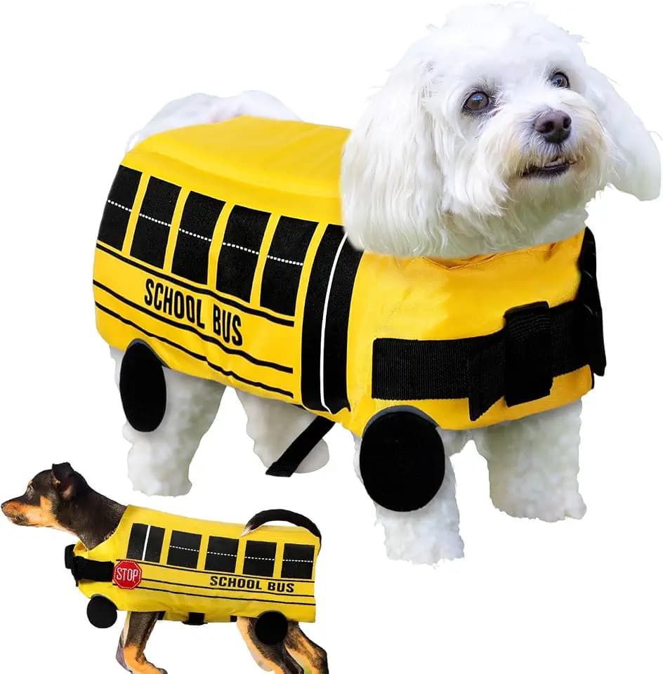 School Bus Halloween Costume for Dogs Funny Pet Costume, M