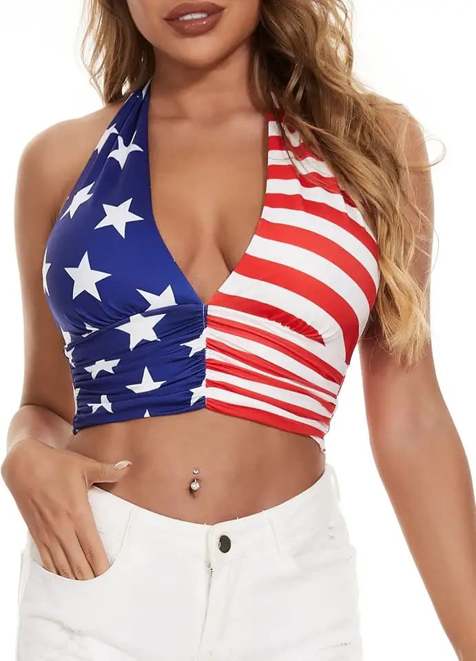 Women Summer Going Out Halter Crop Tank Top