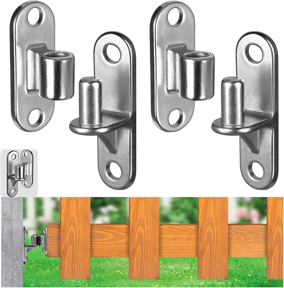 Gate Hinges Wall Mount Gate Hinge, 2Pack Heavy Gate Hinges, SUS304 Heavy Duty Hinges for Wooden Fence with 5/8'', Capacity Up to 600LBS for Wooden Fences and Farm Gates