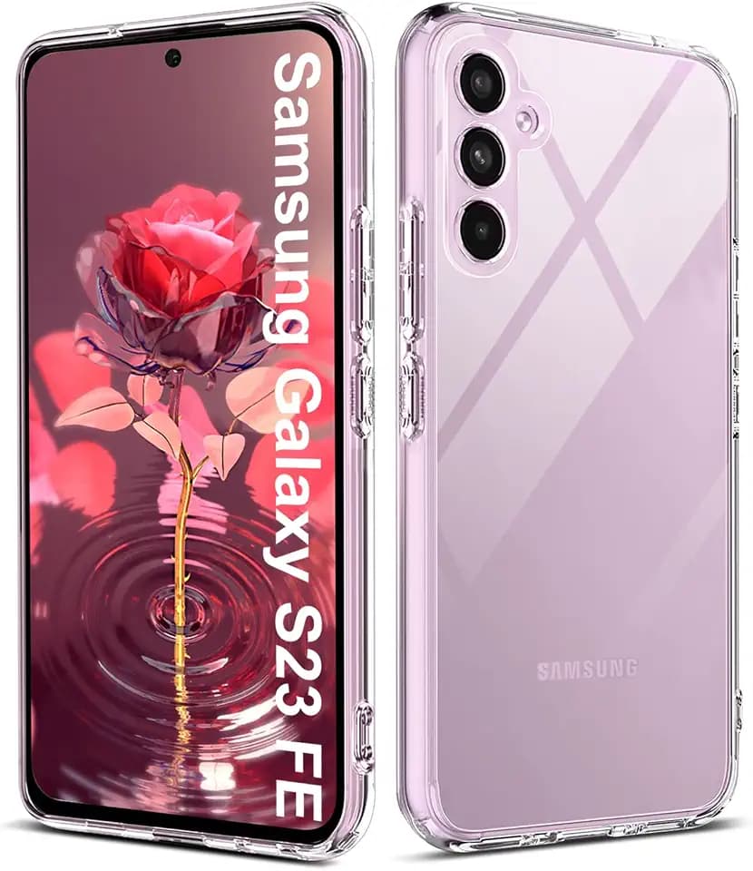 Ylife Diamond Clear für Samsung Galaxy S23 FE Hülle, [Nie Vergilbung][Extrem Stoßfest] Kratzfest Schutzhülle, TPU Silikon Transparent Handyhülle, Fallschutz Dünn Case, Weich Cover - Durchsichtig