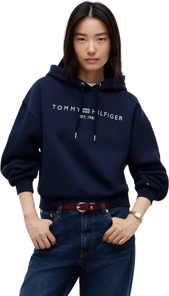 Tommy Hilfiger Damen Corp Logo Mdrn Hoodie Ww0ww47832 Kapuzenpullover (1er Pack)