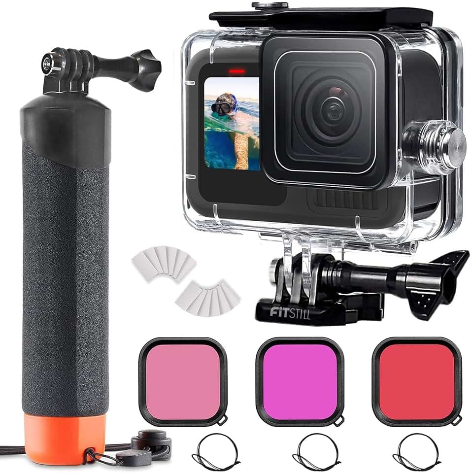 FitStill Waterproof Protective Case for Go Pro Hero 13/12/11/10/9 Black