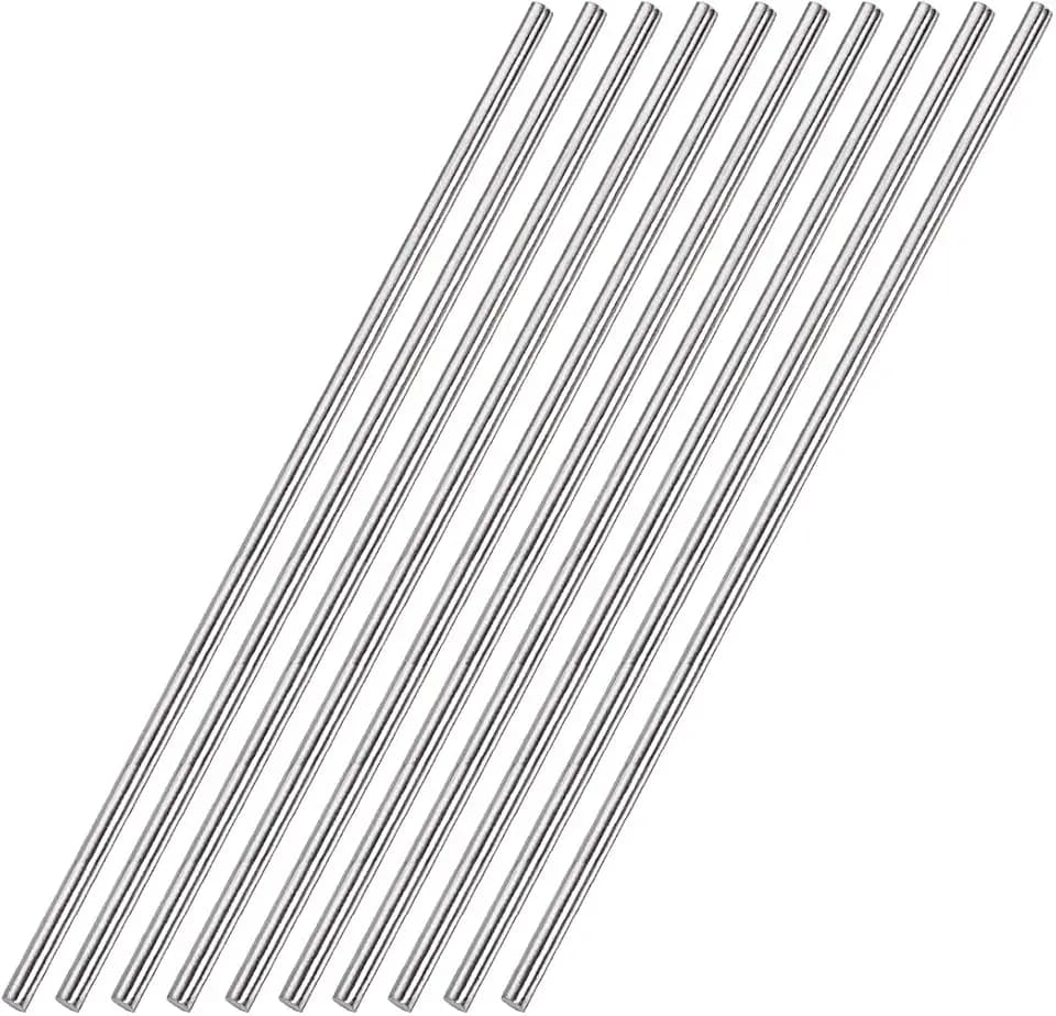 Sourcing Map 4 mm x 300 mm 304 Edelstahl massiv Rundstab für DIY Handwerk – 10 Stück