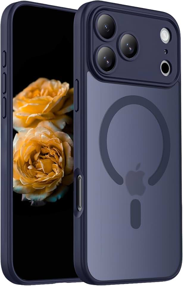 Magnetic Case Compatible with iPhone 17 Pro, Upgraded [Full Camera Guard] [Military Drop Protection] Protective Shockproof Translucent Matte Women Man Girl Phone Cover 6,3 Zoll - Blau