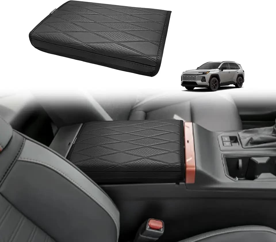 Muslogy Armrest Cover for 2026 2027 Toyota RAV4, Regular Thick, Diamond