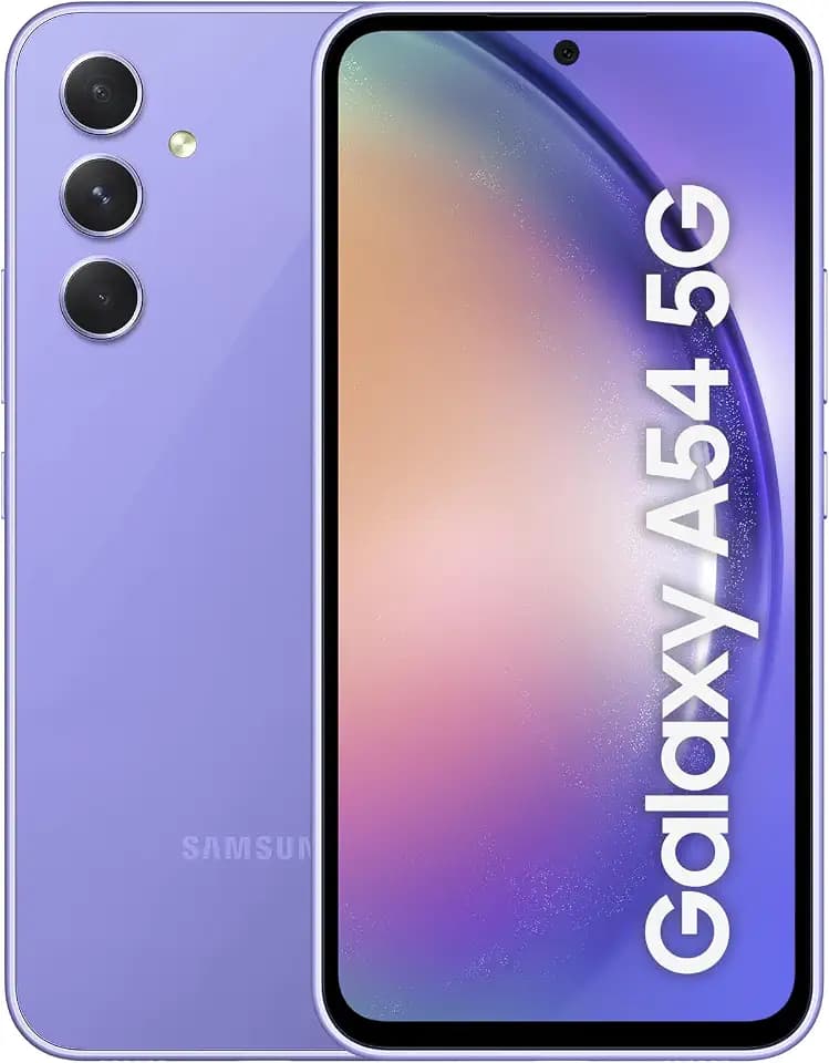 Samsung Galaxy A54 5G, Android Smartphone, 6,4 Zoll Dynamic AMOLED Display, 5.000 mAh Akku, 128 GB/8 GB RAM Handy in Awesome Violet inkl. 30 Monate Herstellergarantie [Exklusiv bei Amazon]