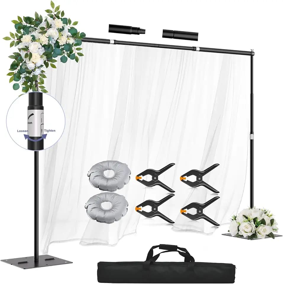Heavy Duty Backdrop Stand 10x10ft Adjustable Photo Support Kit