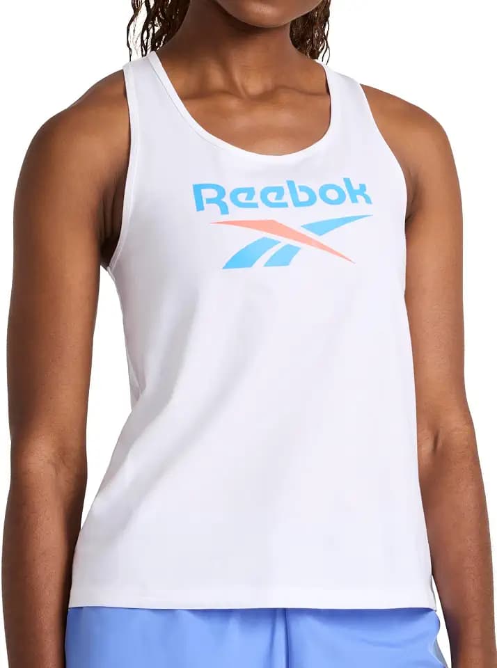 Reebok Women's Identity Big Logo Short Sleeve T-Shirt, Standard Fit, Lightweight 100% Cotton Jersey Fabric