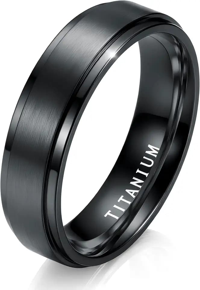 Jstyle Mens Titanium Wedding Band, Comfort Fit Mens Wedding Rings 6mm 8mm