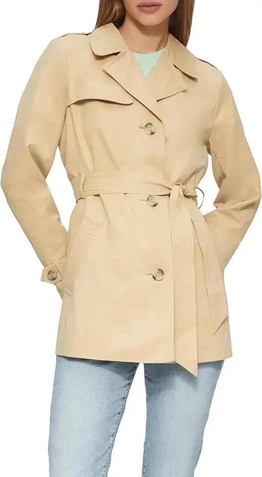 s.Oliver Damen Trench – Slim Fit, wasserabweisend, mit Gürtel