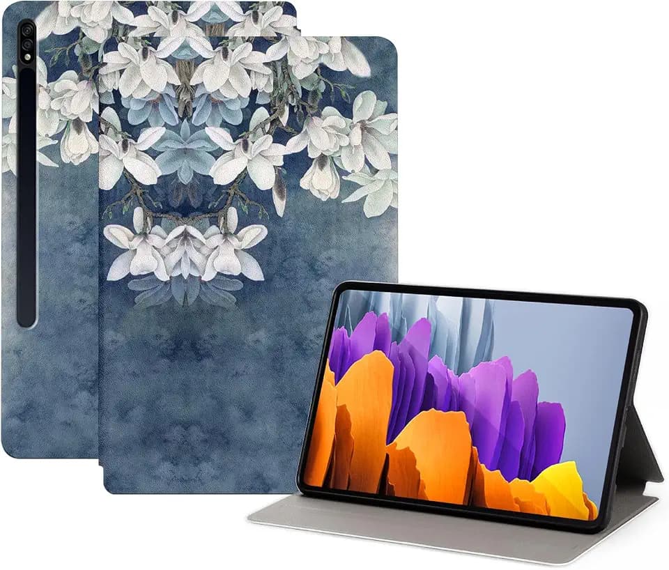 Case for Galaxy Tab S8 11-inch (SM-X700/X706) 2022 & Samsung Tab S7 Tablet (SM-T870/T875/T878) 2020 Released, Multi-Angle Viewing Kickstand Stand Shockproof Case for Galaxy Tab S7-Magnolia