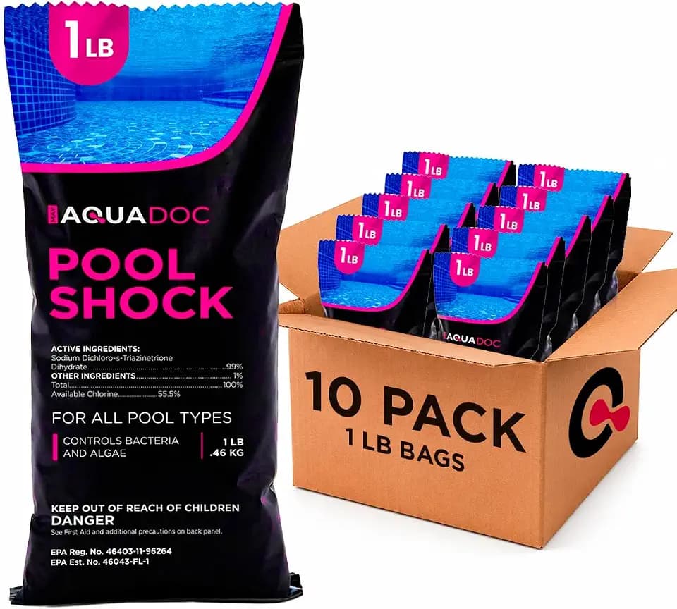 AquaDoc Swimming Pool Shock Granules - 10x1 lb Bag (Total 10 lb)