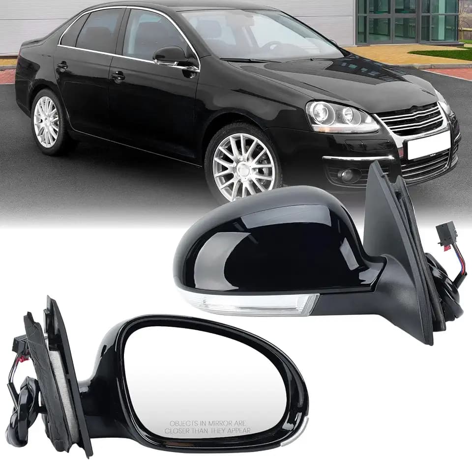 Passenger Side Mirror Compatible with VW Volkswagen Jetta 2005-2010 Black